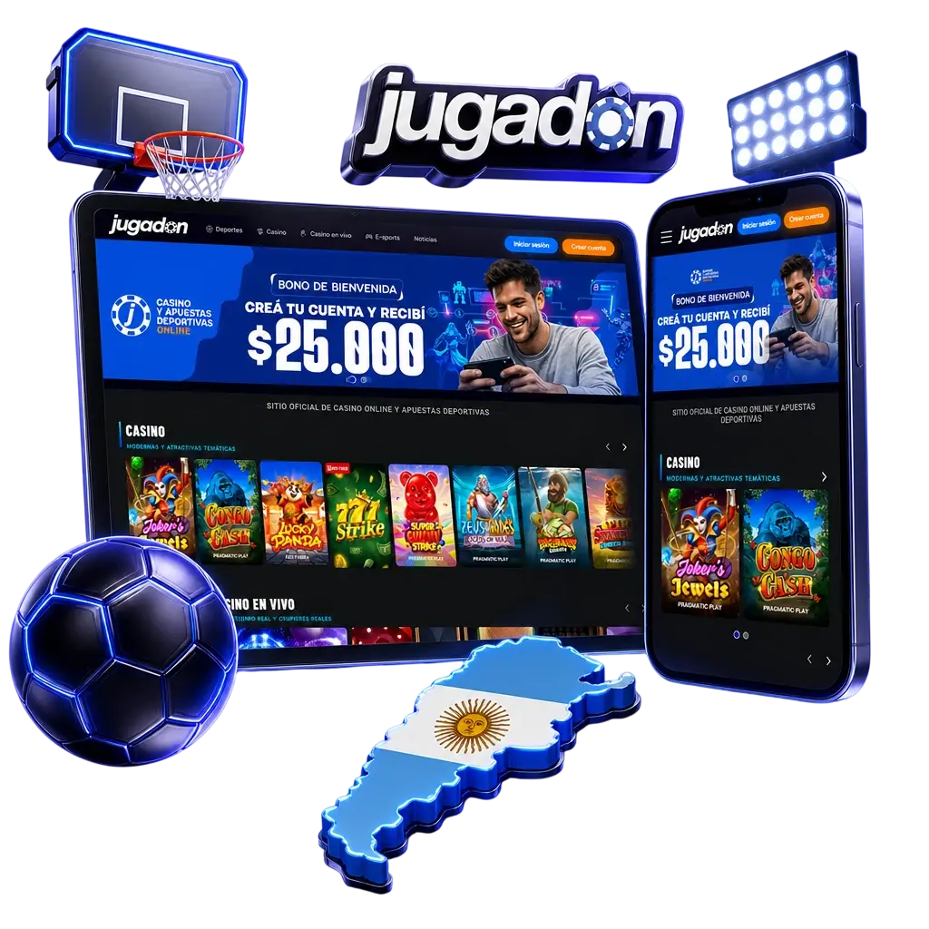 Panel de apuestas deportivas en la app móvil de Jugadon con mercados en vivo de fútbol, básquet, tenis y esports