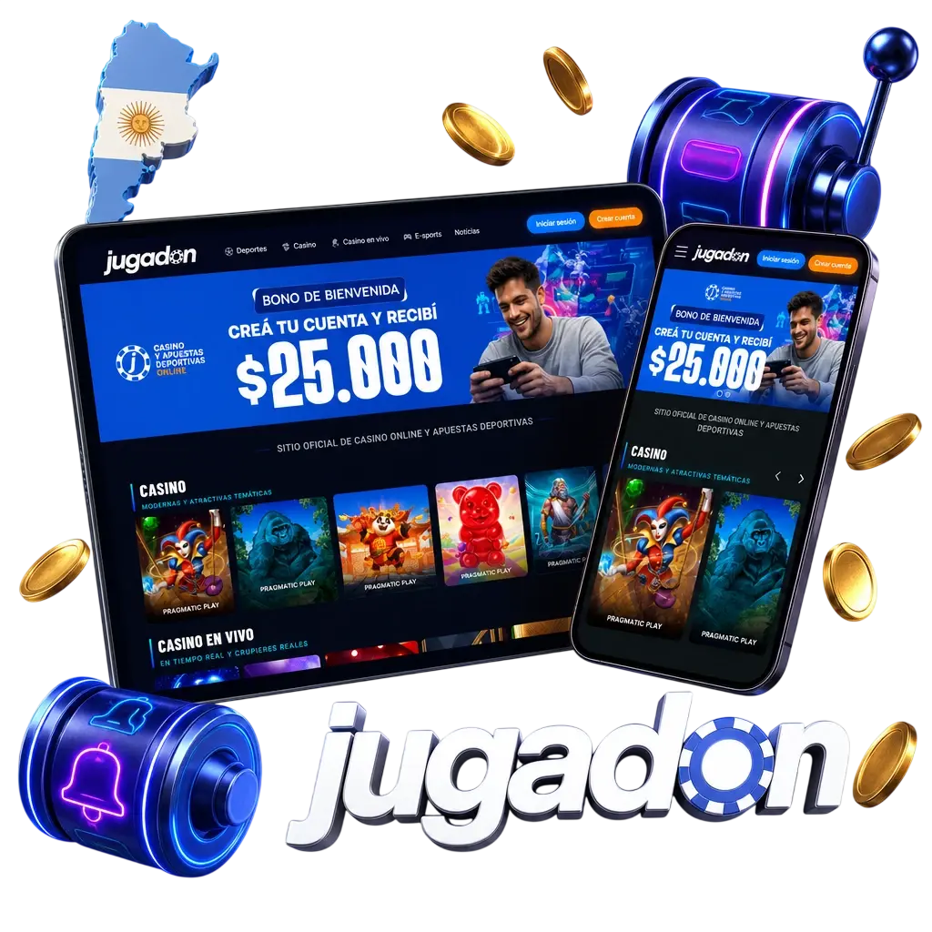 Bono de bienvenida de casino en Jugadon: depositá 500 ARS y activá 25.000 ARS extra para tragamonedas y ruleta en vivo.