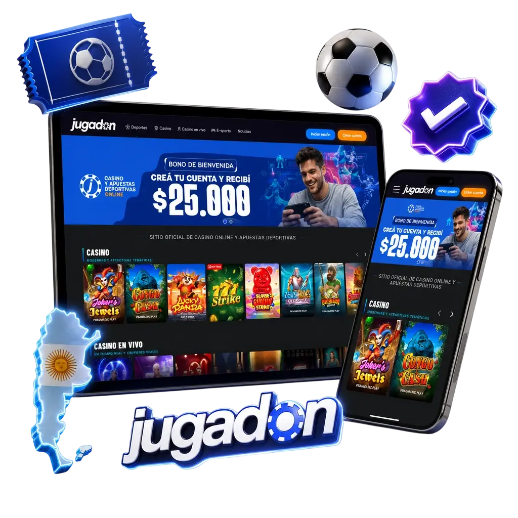 Bono deportivo de bienvenida de Jugadon: depositá 500 ARS y activá hasta 25.000 ARS extra para apostar en deportes.