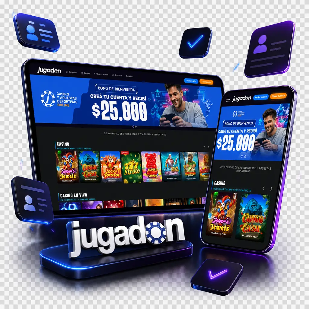 Pasos para registrarte en Jugadon desde el celular usando la app Android o la PWA de iOS con inicio biométrico.