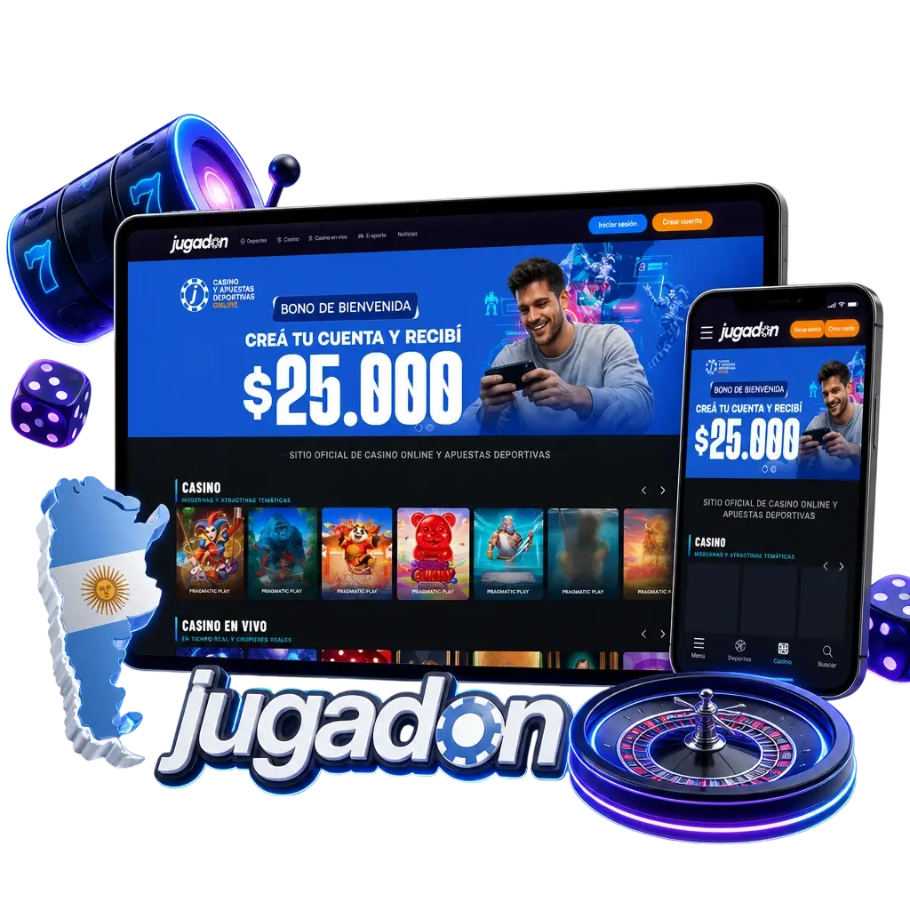 Sección de casino en la app de Jugadon con tragamonedas, jackpots, crupier en vivo y juegos crash en alta definición