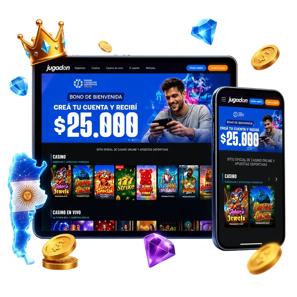 Catálogo de tragamonedas de Jugadon con juegos de Pragmatic Play, Play'n GO, NetEnt y Spribe, y sus porcentajes de RTP.
